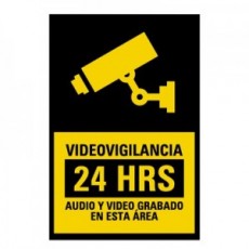  Etiqueta de Videovigilancia en Vinil Adhesivo Mate